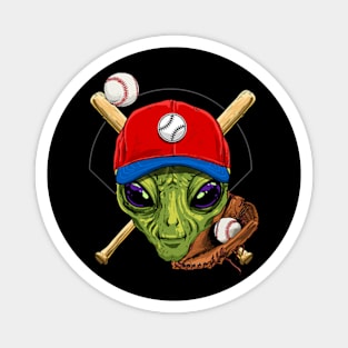 Baseball Lover Alien Player Magnet